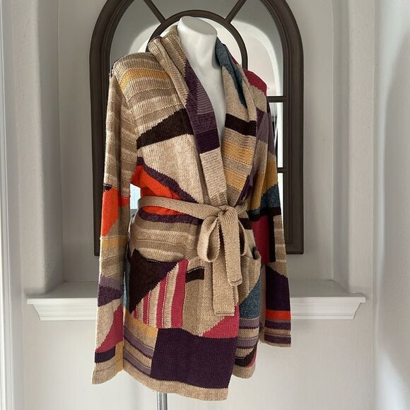 Polo by Ralph Lauren Geo-Motif Shawl Linen-Blend Cardigan, New, Size XL - Picture 8 of 16